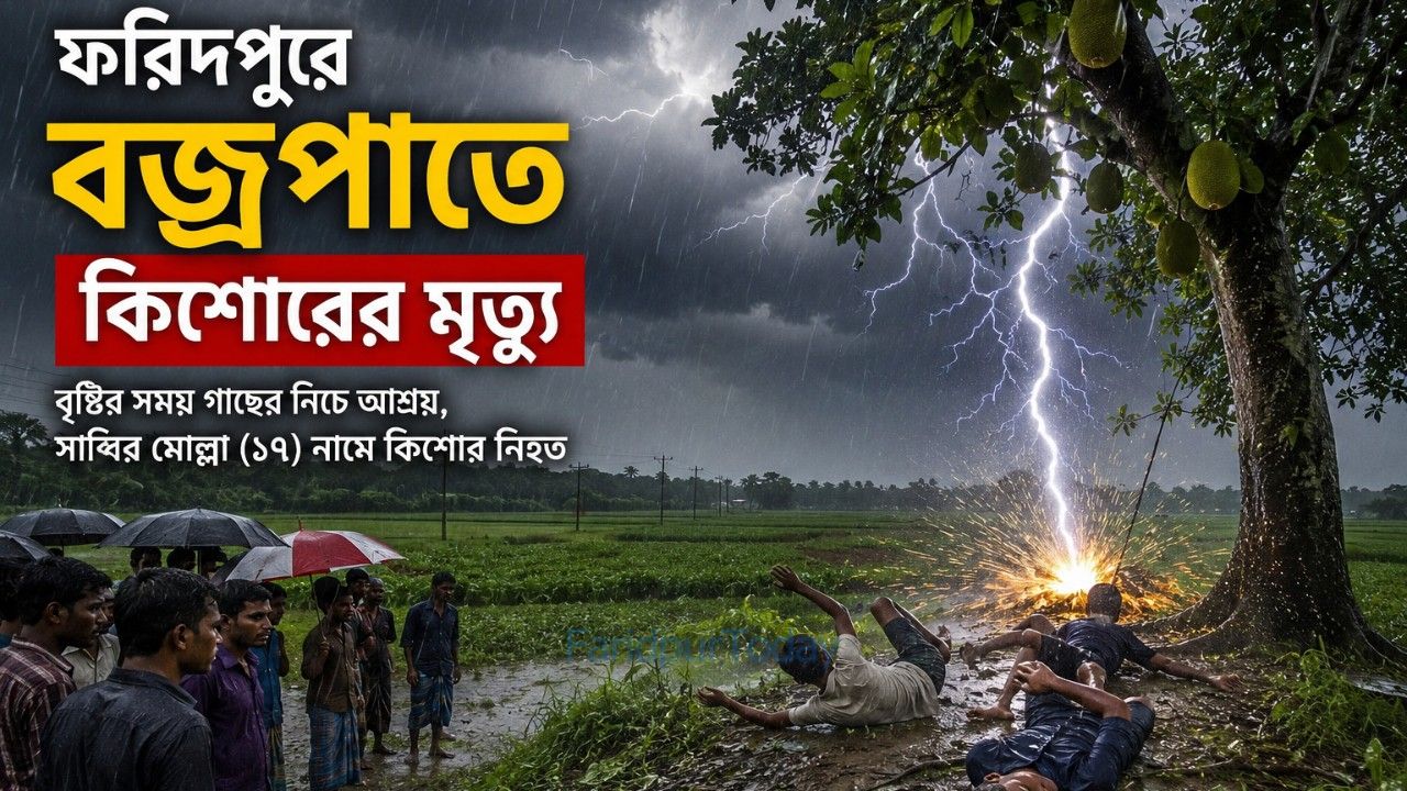 ফরিদপুরে বজ্রপাতে এক কিশোরের মর্মান্তিক মৃত্যু হয়েছে